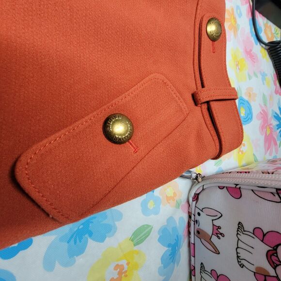 Brooks Brothers Women Mini Skirt Orange Pockets Logo Buttons Size 2 - Picture 13 of 16